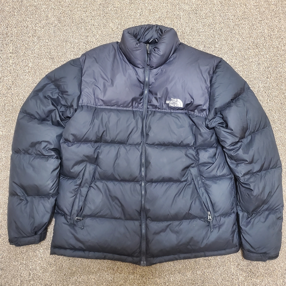 The North Face TNF 700 Goose Down Black Nuptse Puffer Jacket Mens Sz Large